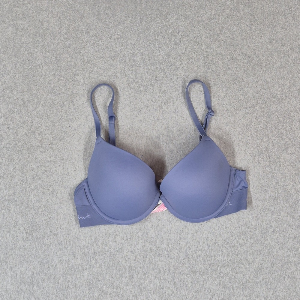 Victoria's Secret PINK Women Bra 32C Blue Wear Everywhere Push Up